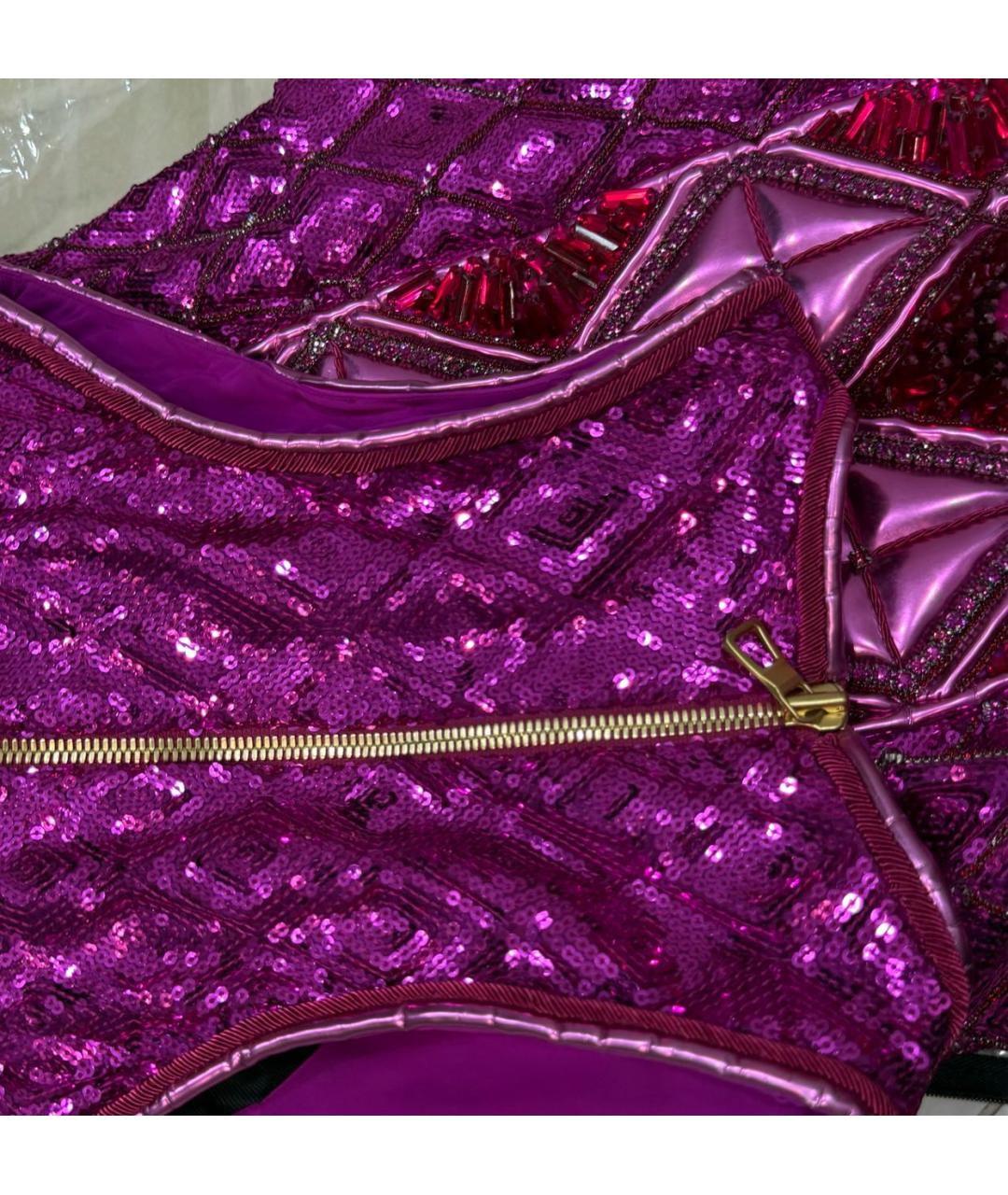 BALMAIN Фуксия коктейльное платье, фото 6