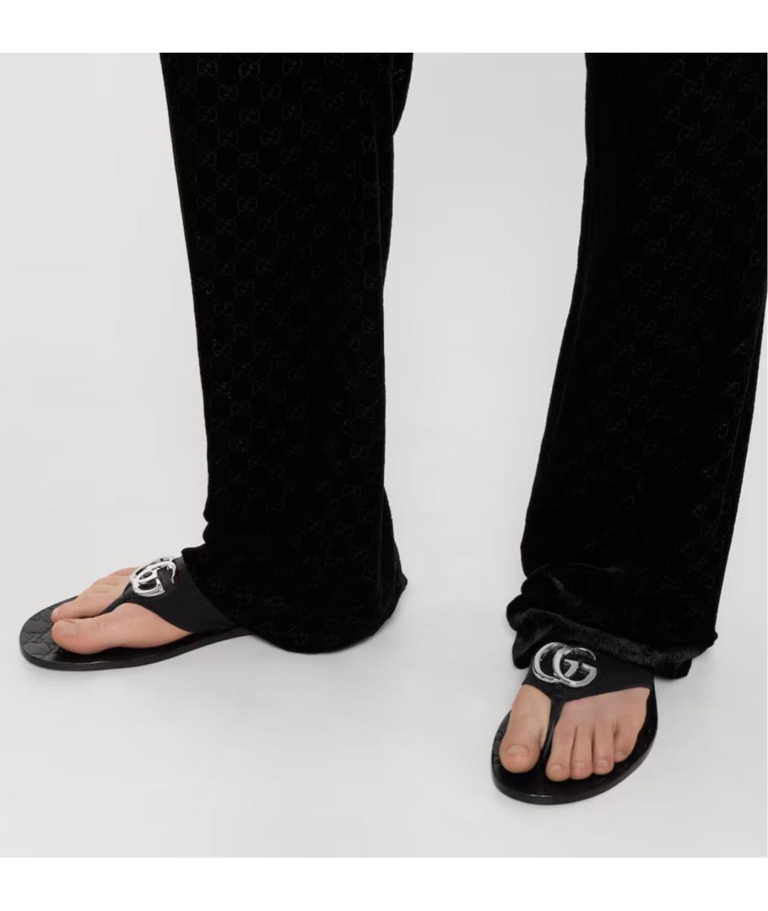 GUCCI Черные шлепанцы, фото 3