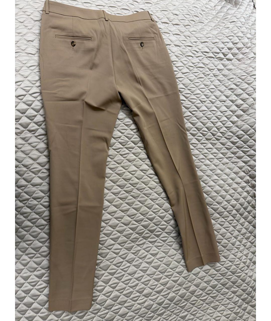 MICHAEL KORS Бежевые хлопко-эластановые прямые брюки, фото 2