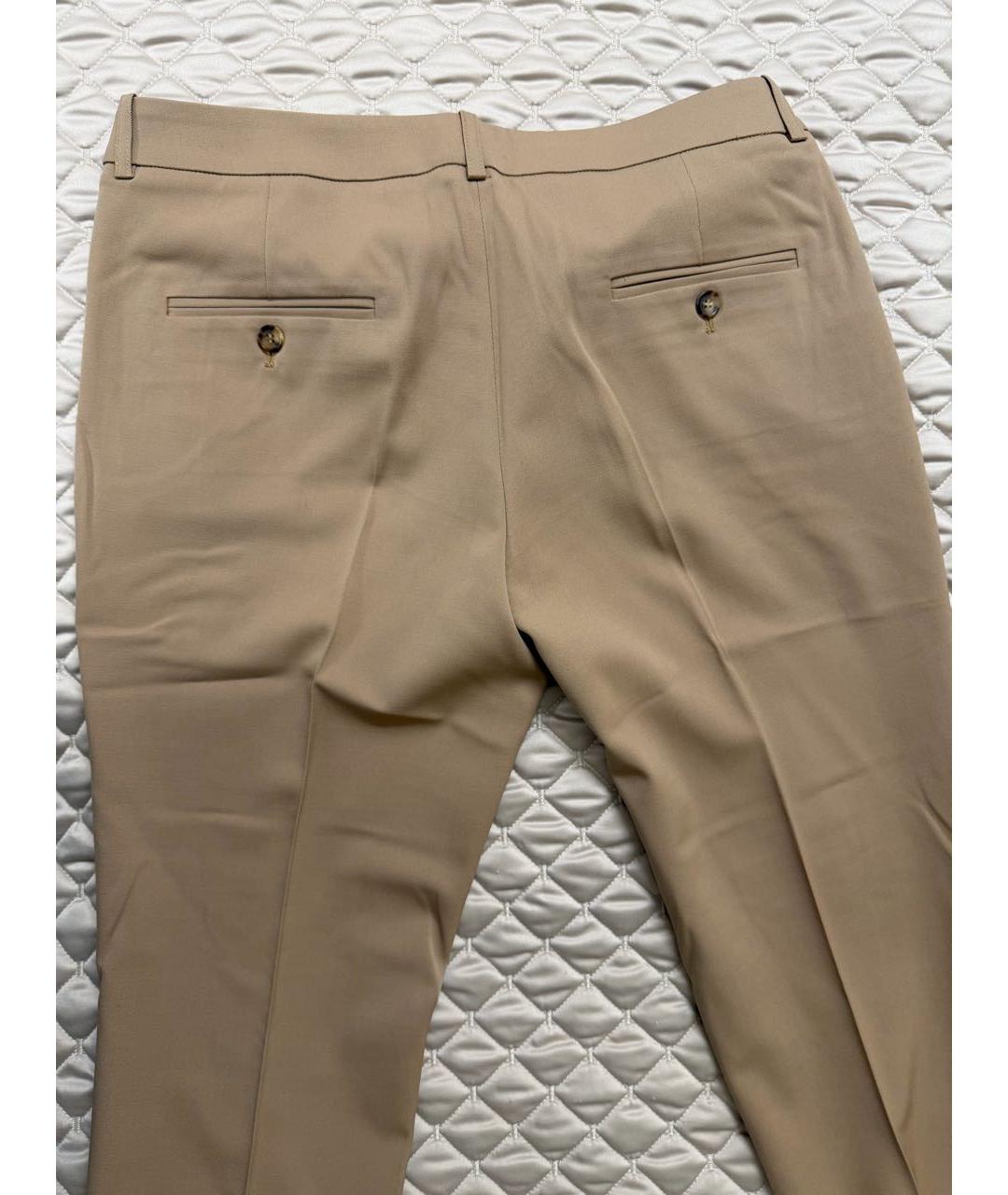 MICHAEL KORS Бежевые хлопко-эластановые прямые брюки, фото 5