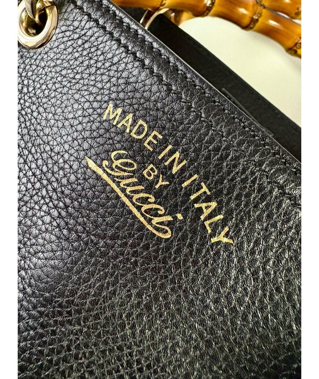 GUCCI Черная кожаная сумка тоут, фото 8