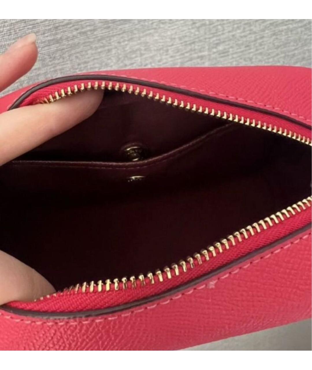 COACH Фуксия кожаная косметичка, фото 2