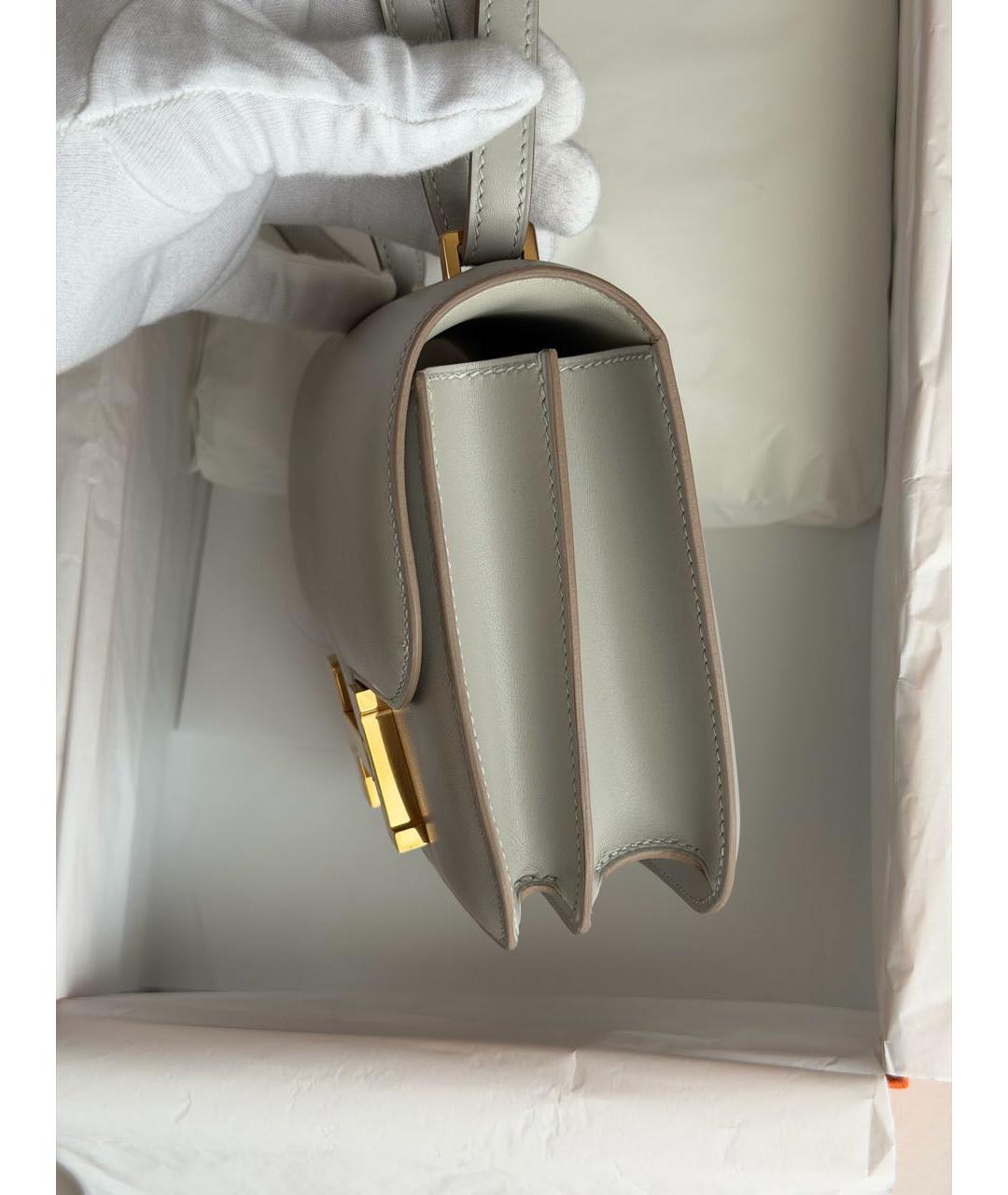 HERMES Серая кожаная сумка через плечо, фото 5