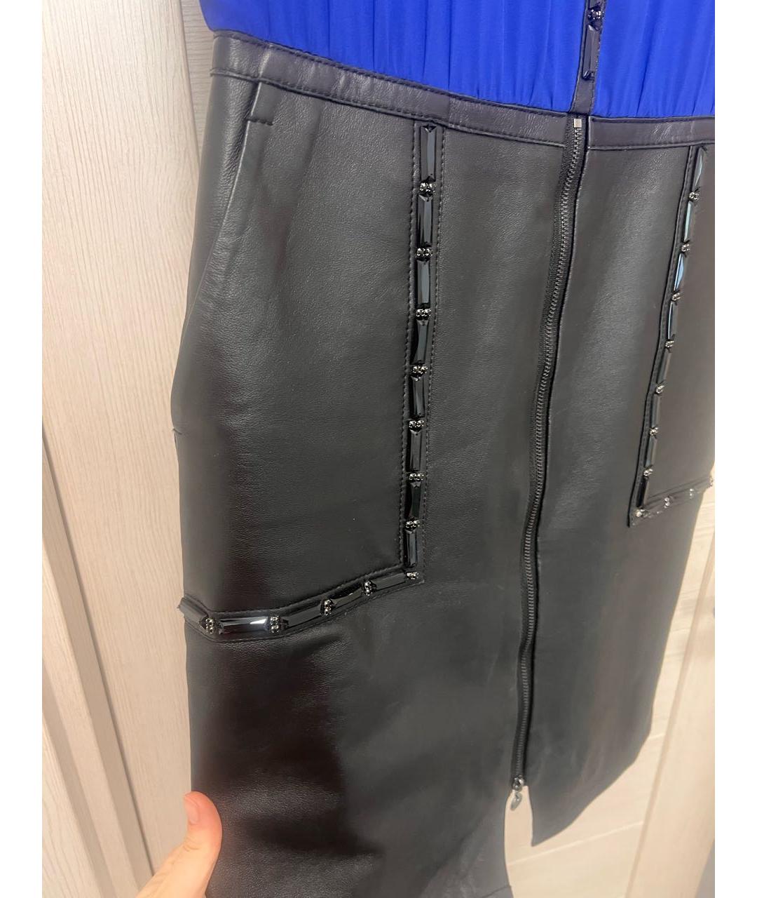 LIU JO Темно-синее полиэстеровое вечернее платье, фото 7