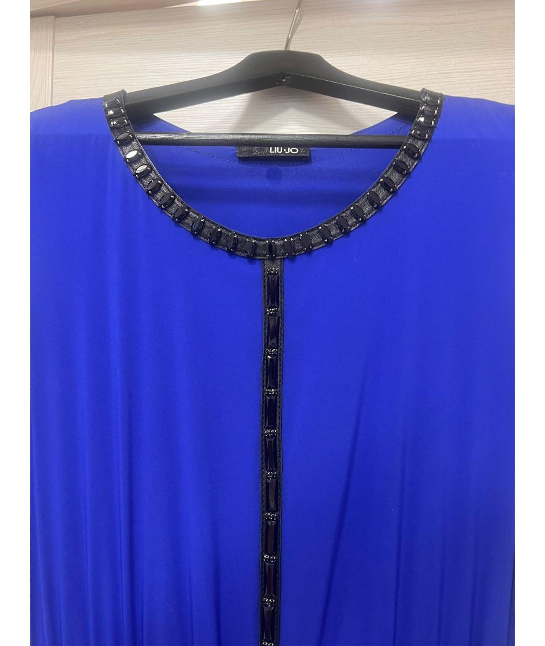LIU JO Темно-синее полиэстеровое вечернее платье, фото 3