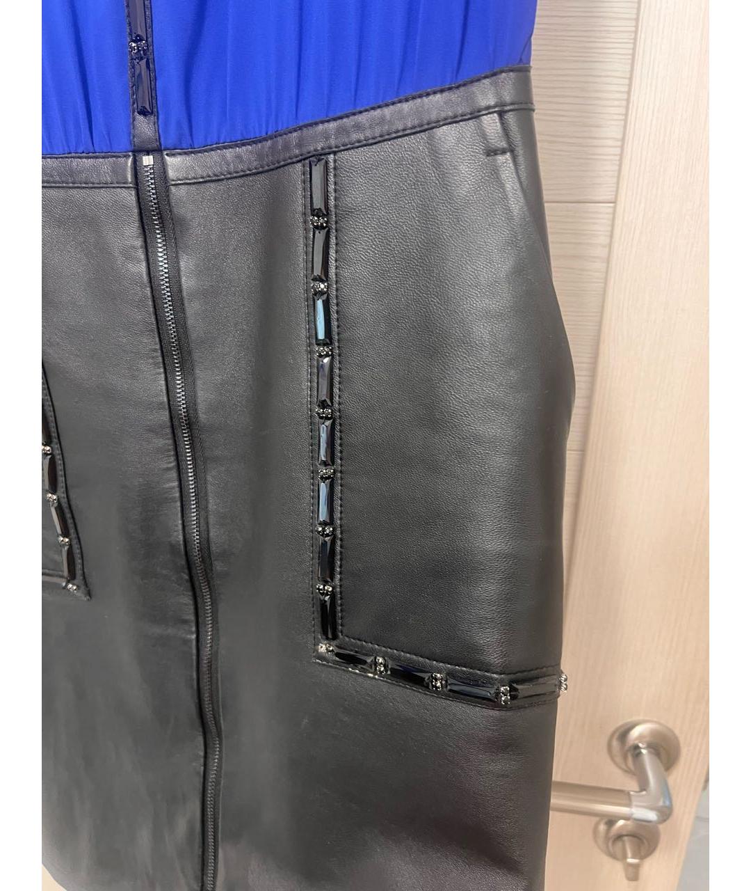 LIU JO Темно-синее полиэстеровое вечернее платье, фото 4