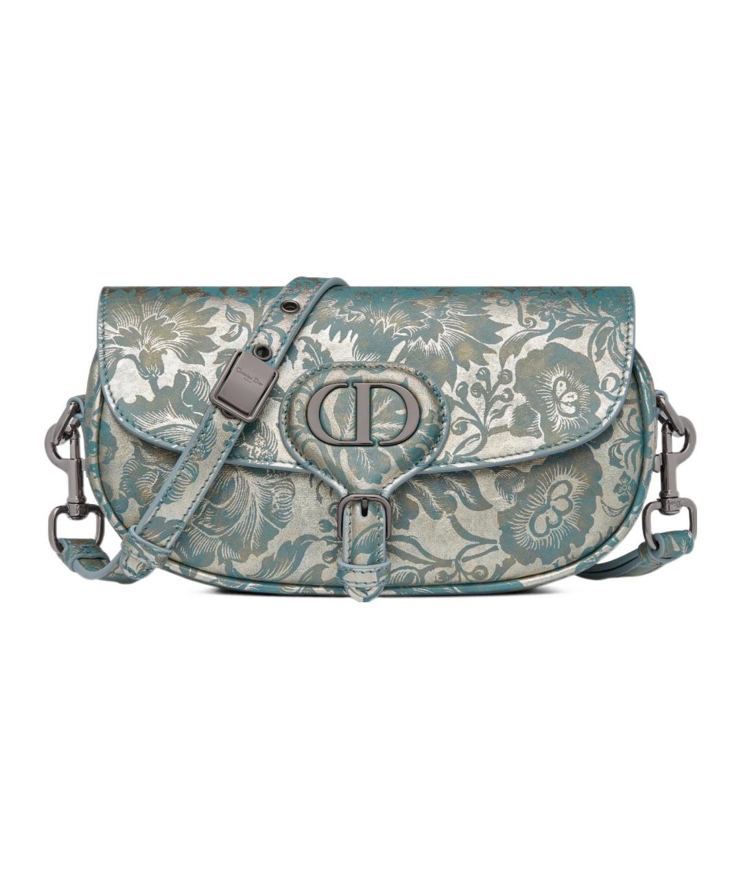 CHRISTIAN DIOR Серебряная кожаная сумка через плечо, фото 1