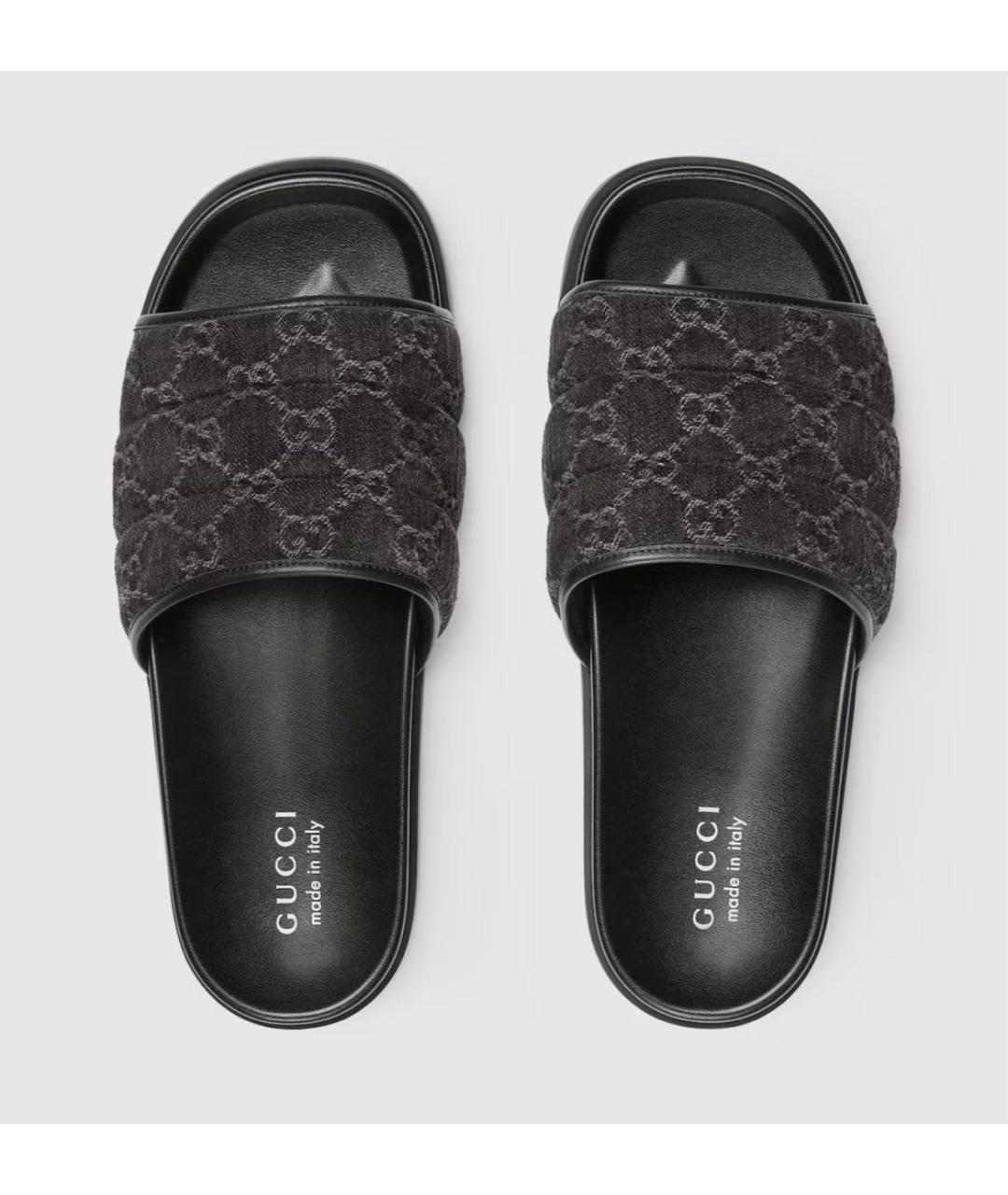 GUCCI Черные шлепанцы, фото 4
