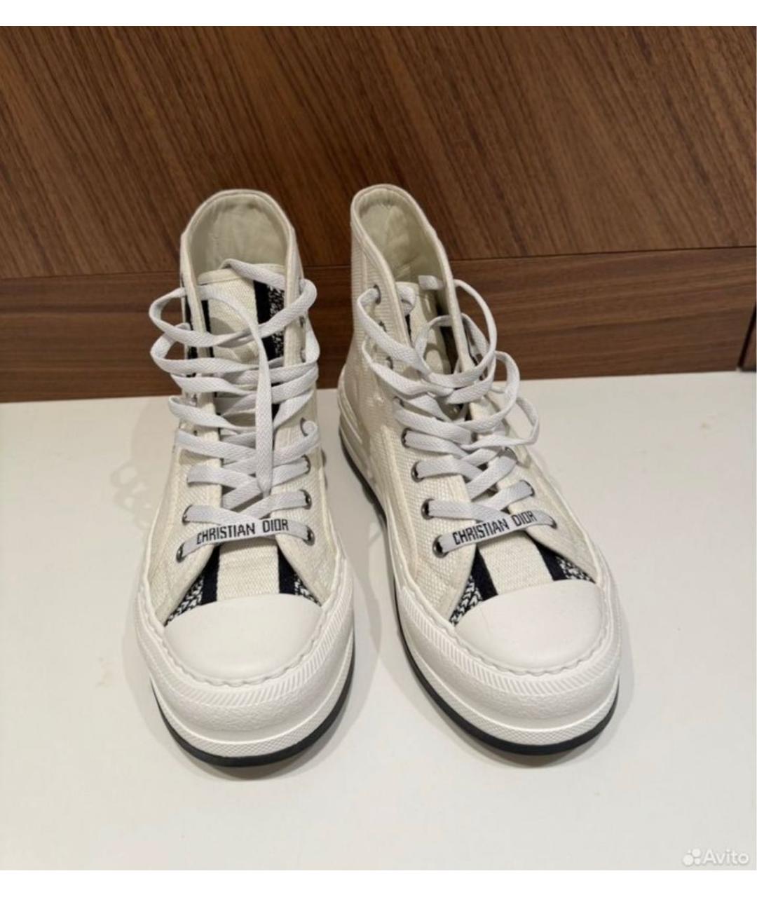 CHRISTIAN DIOR Белые текстильные кеды, фото 3
