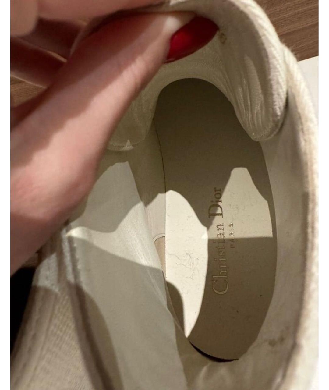CHRISTIAN DIOR Белые текстильные кеды, фото 5