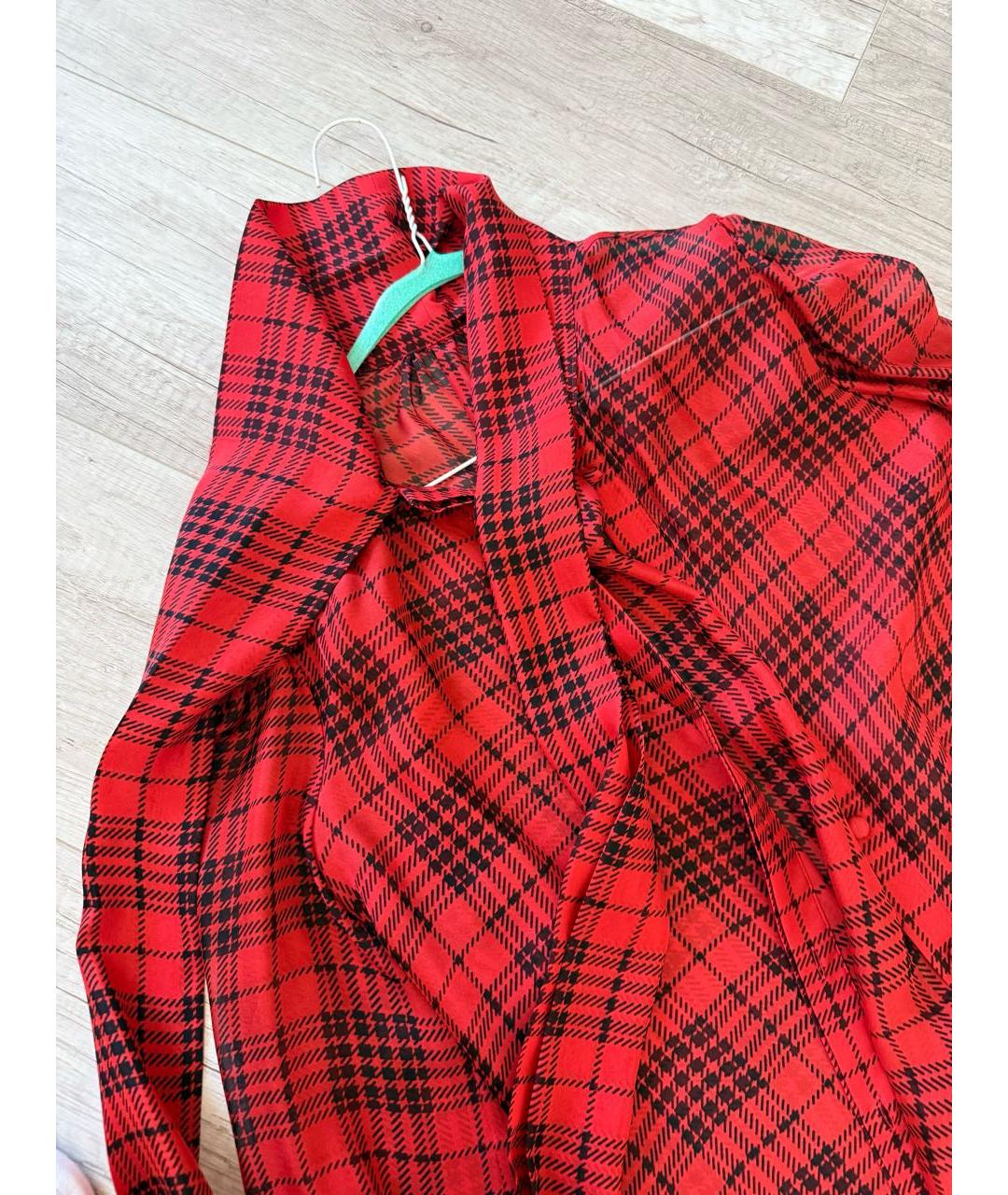 SAINT LAURENT Бордовая шелковая блузы, фото 3