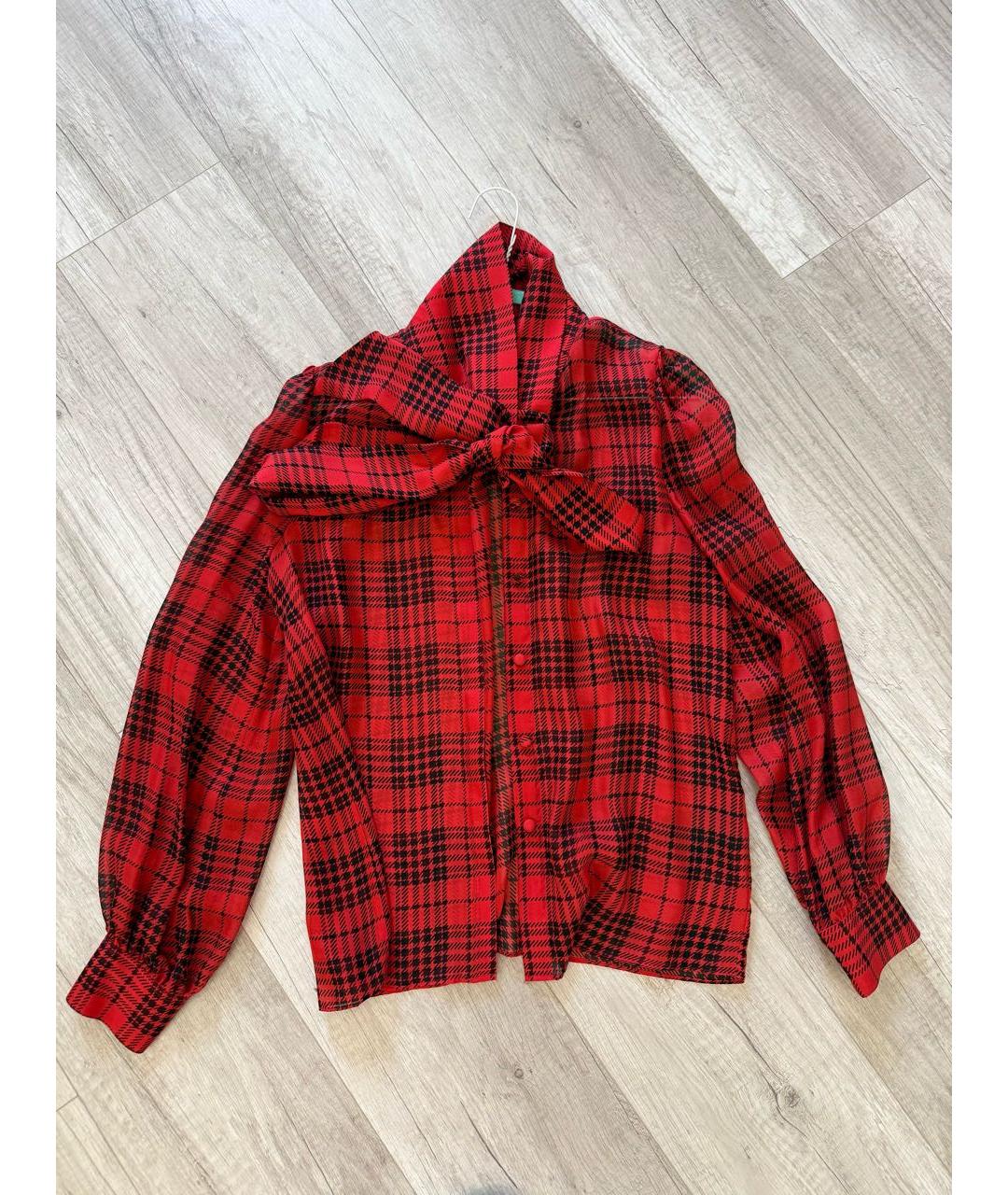 SAINT LAURENT Бордовая шелковая блузы, фото 5