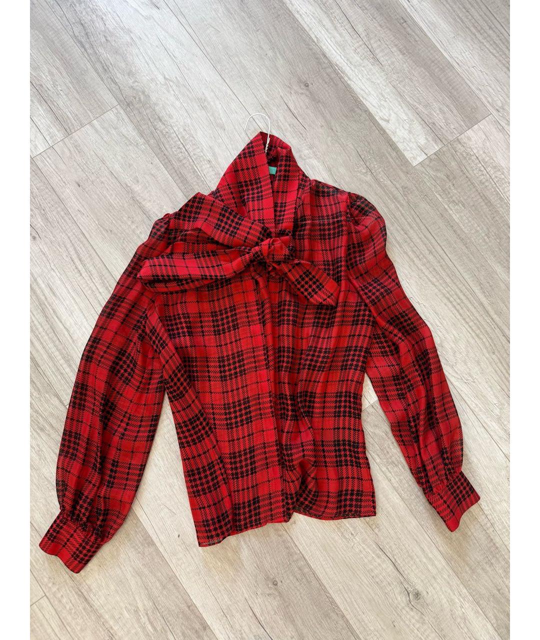 SAINT LAURENT Бордовая шелковая блузы, фото 2