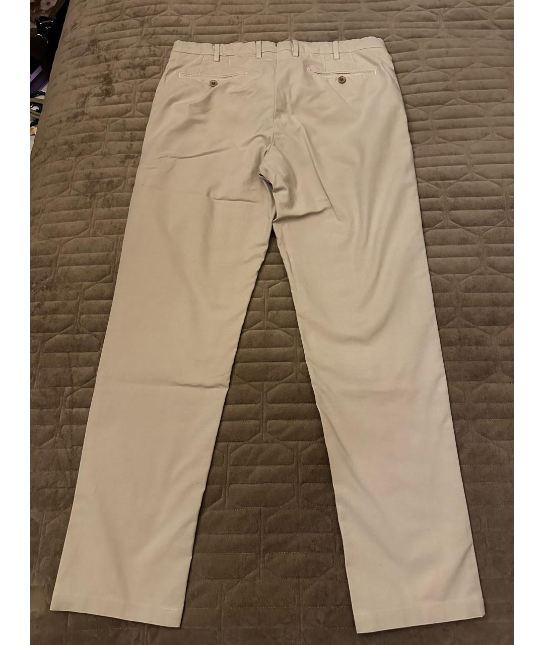 LORO PIANA Бежевые хлопковые повседневные брюки, фото 2