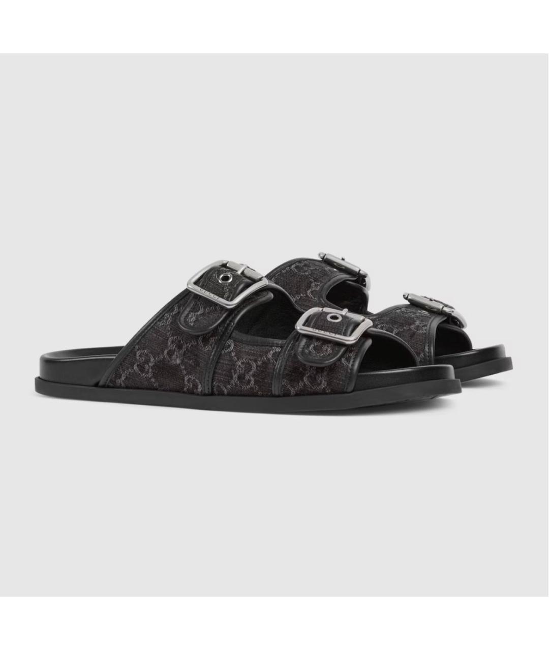 GUCCI Черные шлепанцы, фото 2