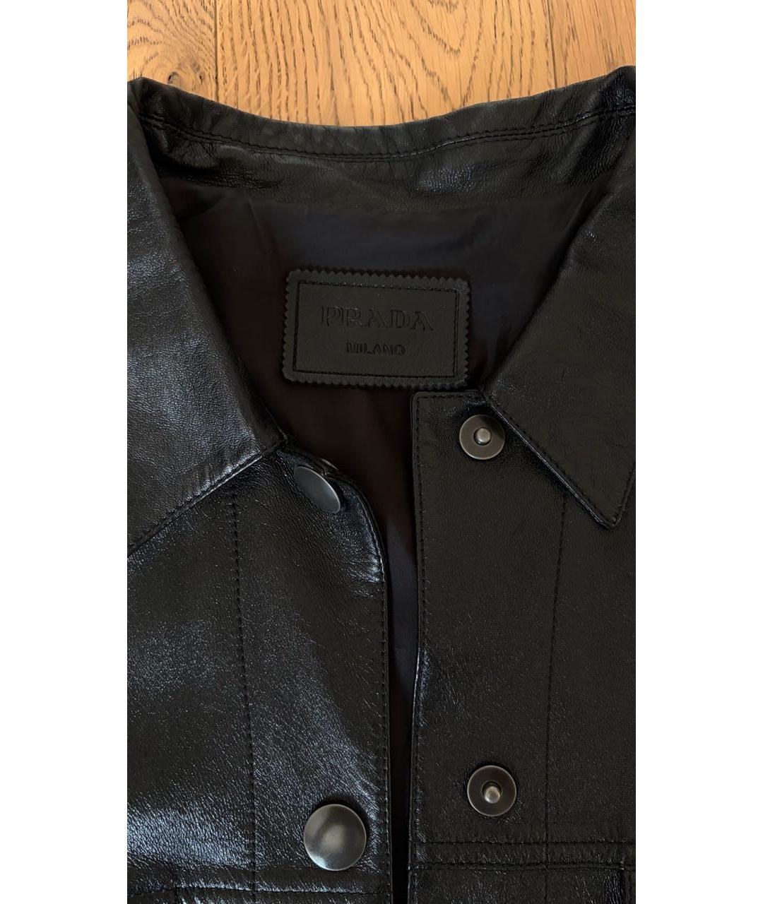 PRADA Черная кожаная рубашка, фото 3