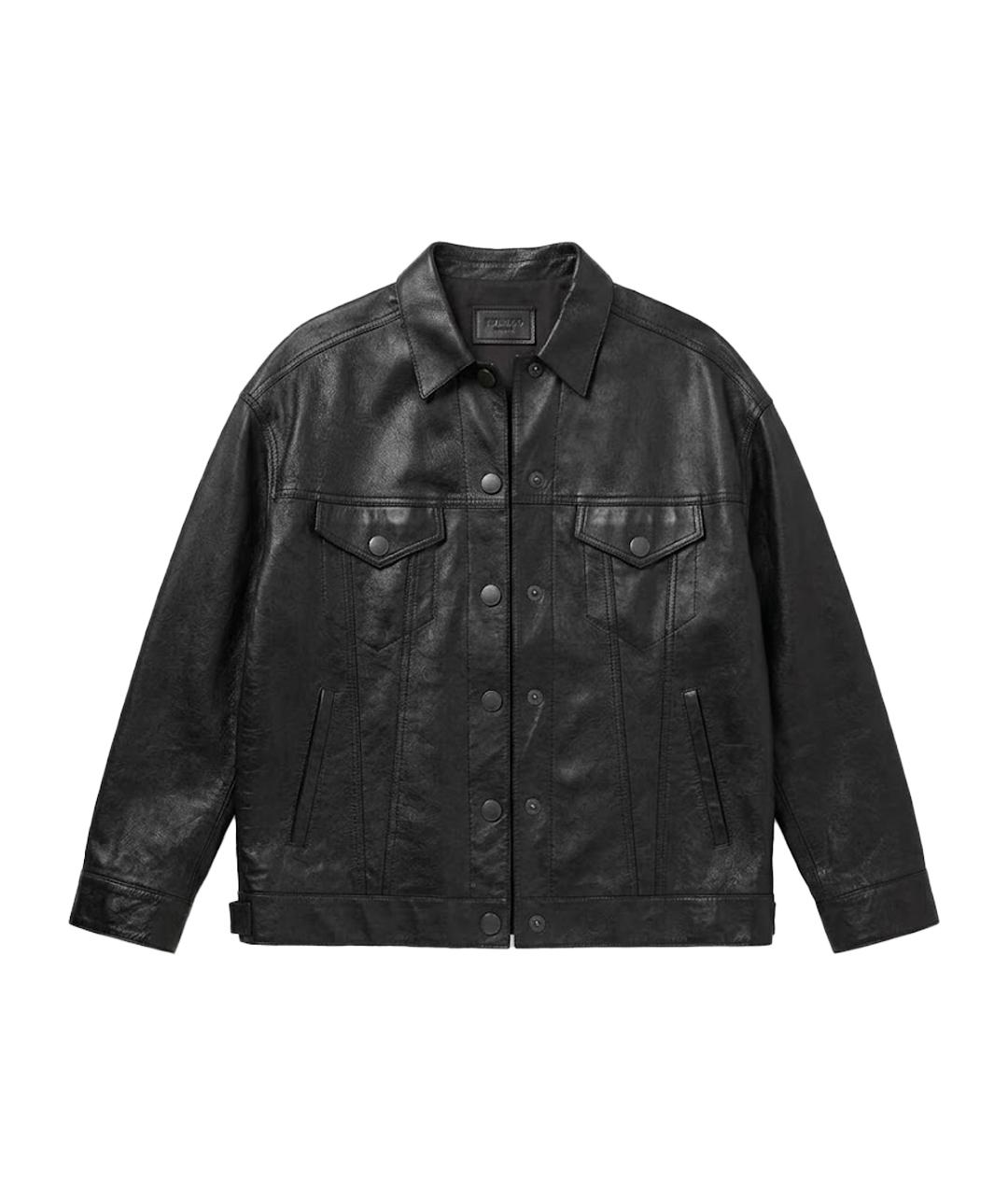 PRADA Черная кожаная рубашка, фото 1