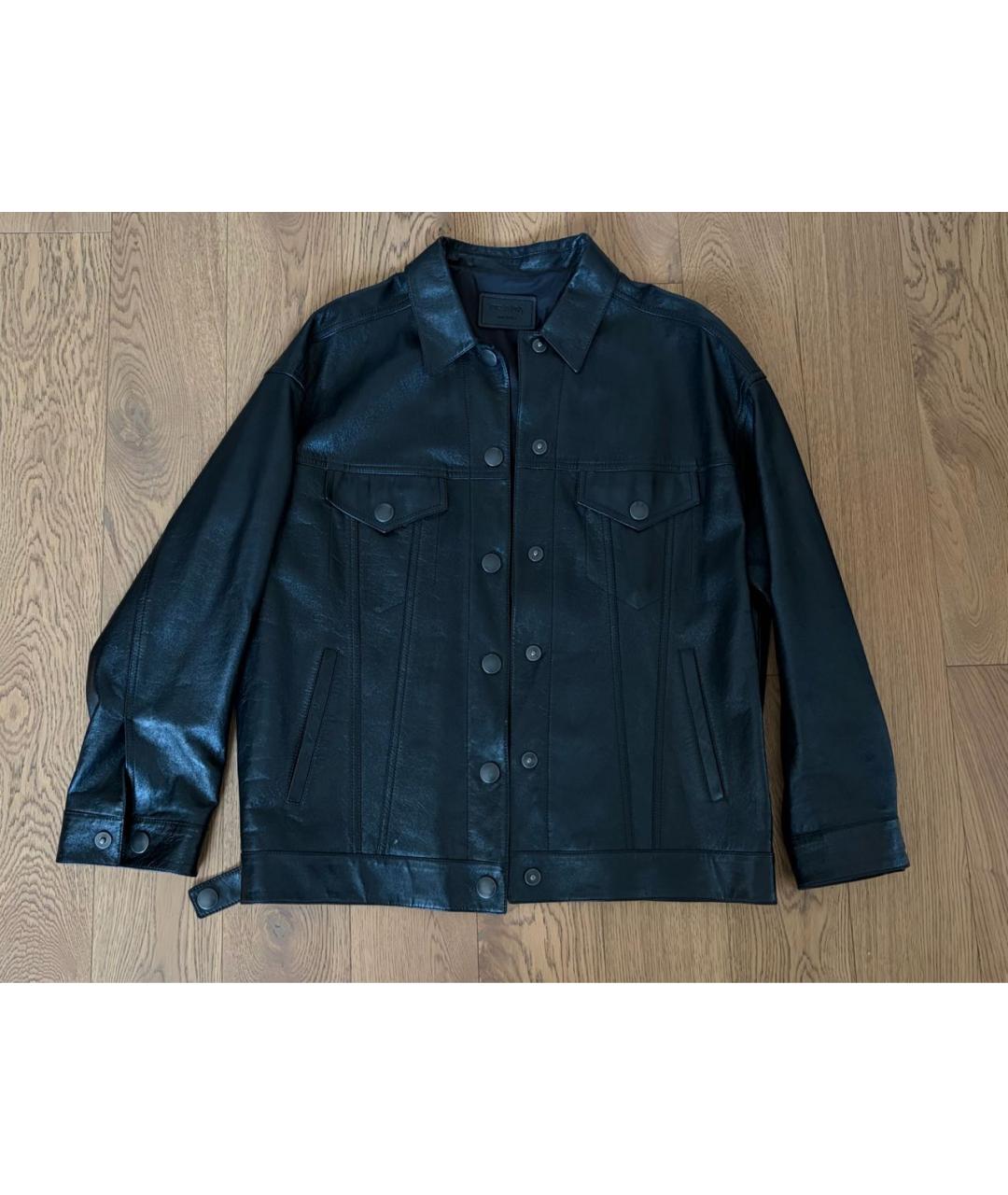 PRADA Черная кожаная рубашка, фото 9