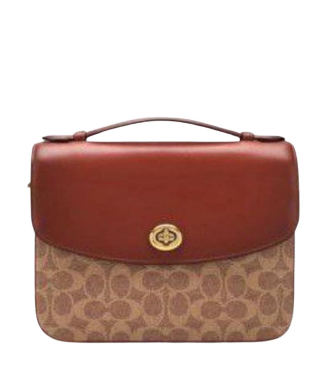 COACH Коричневая кожаная сумка через плечо, фото 1