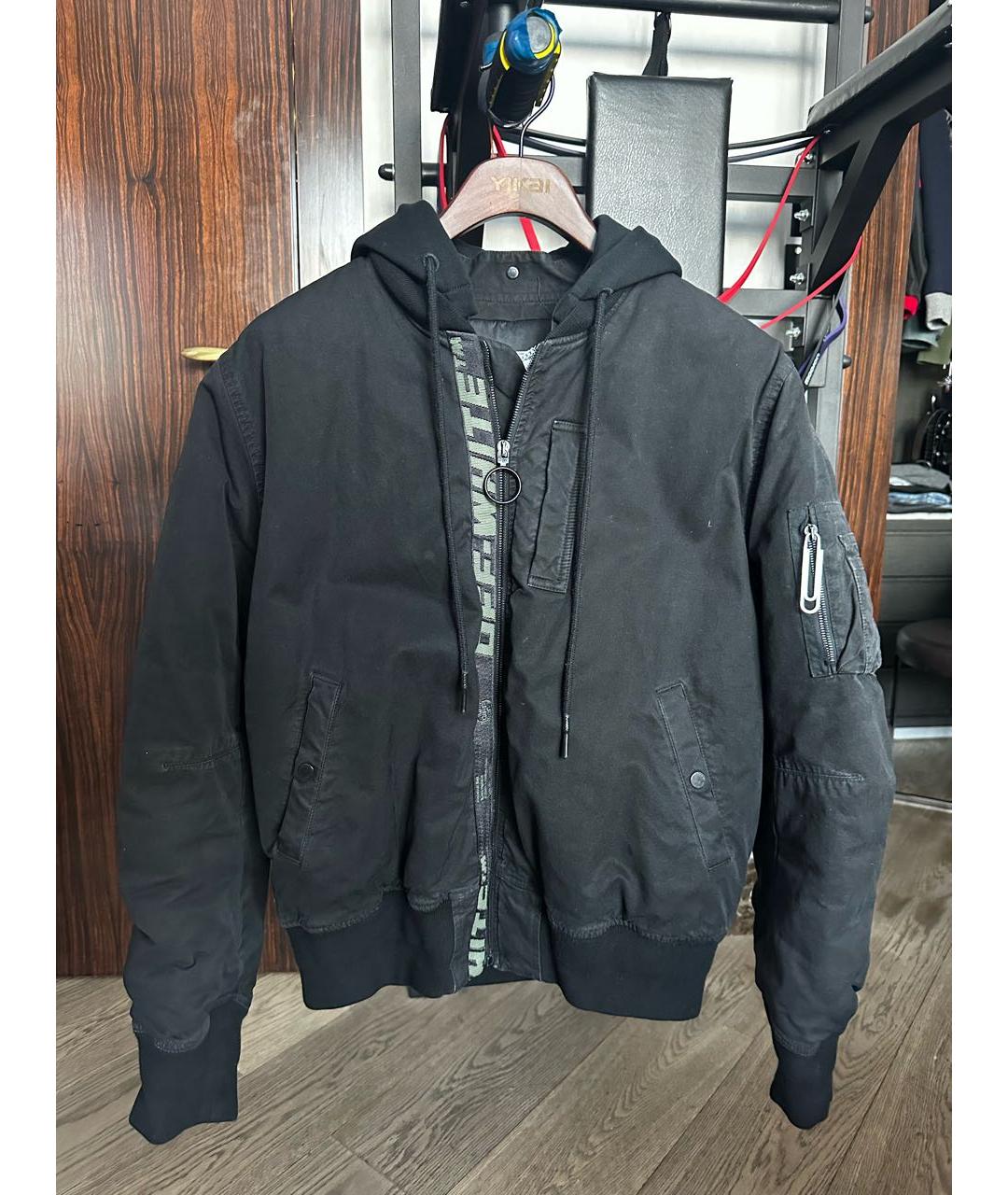 OFF-WHITE Черная хлопковая куртка, фото 5