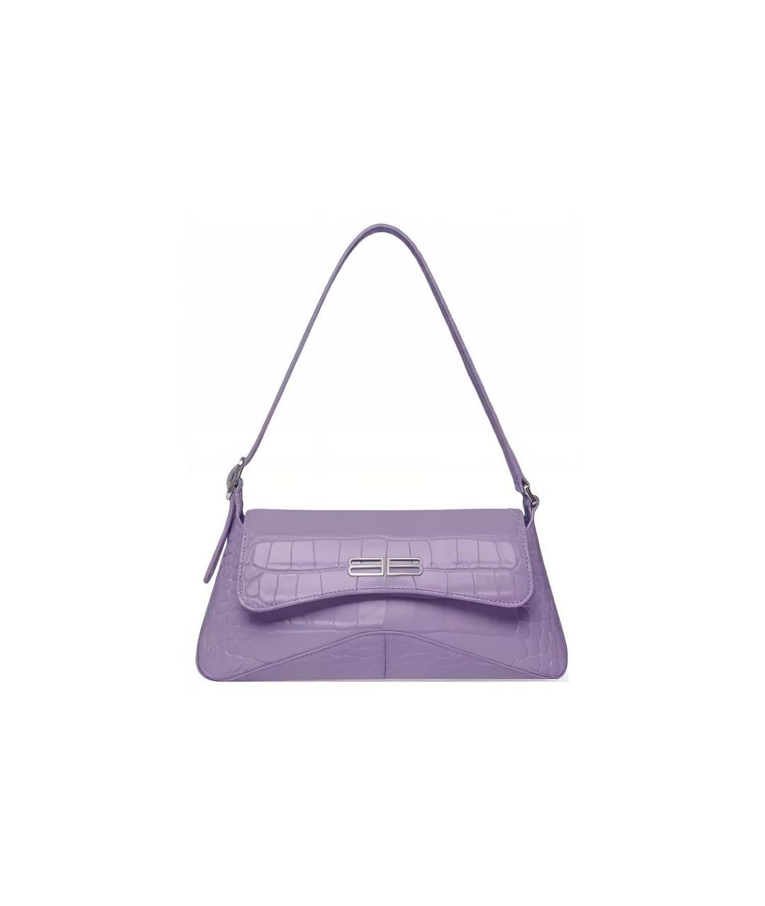 BALENCIAGA Фиолетовая кожаная сумка через плечо, фото 6