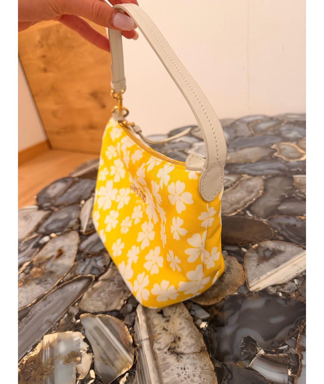 MIU MIU Желтая сумка с короткими ручками, фото 2