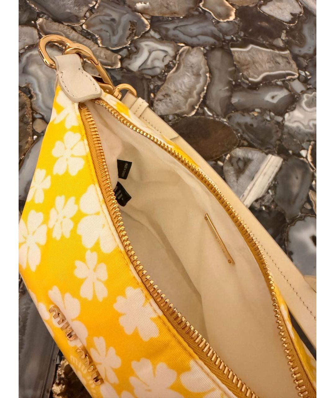 MIU MIU Желтая сумка с короткими ручками, фото 4