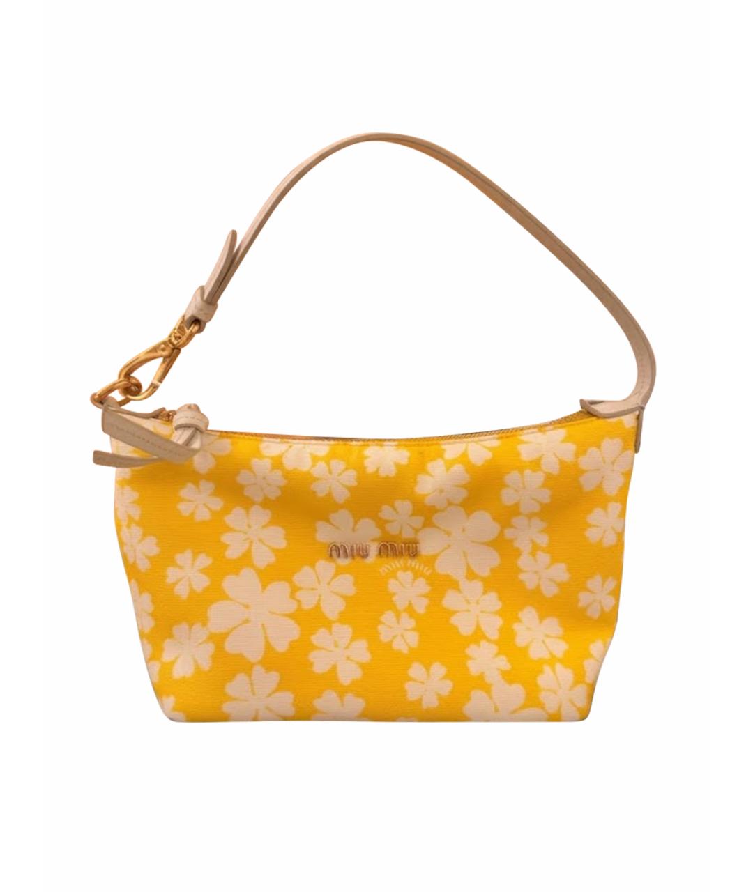 MIU MIU Желтая сумка с короткими ручками, фото 1