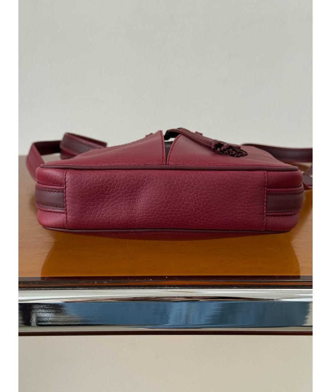 CARTIER Бордовая кожаная сумка через плечо, фото 6