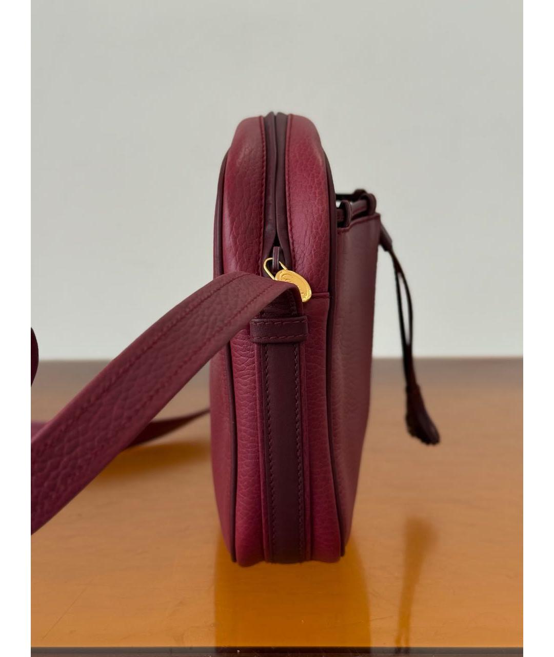 CARTIER Бордовая кожаная сумка через плечо, фото 3