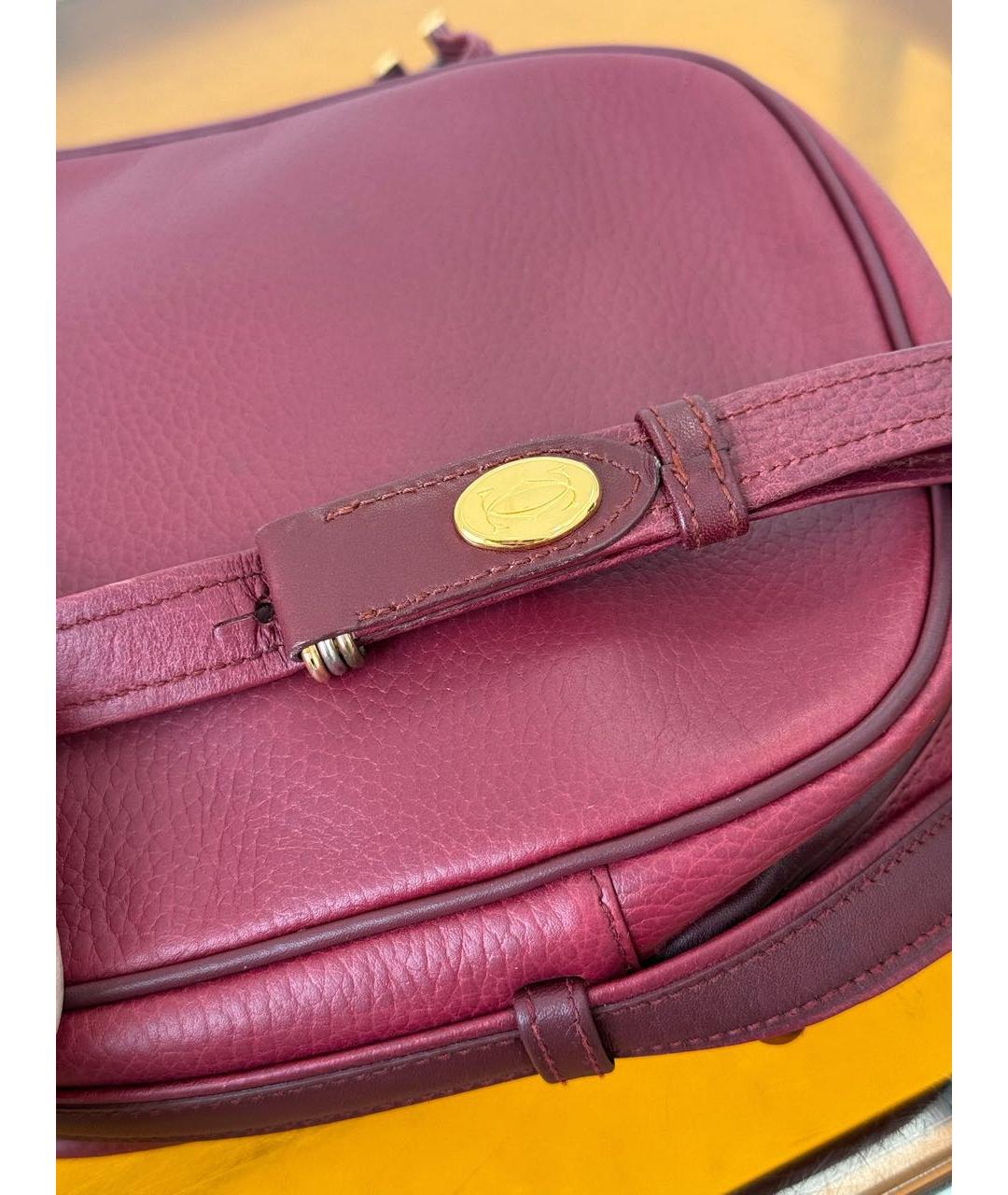 CARTIER Бордовая кожаная сумка через плечо, фото 8