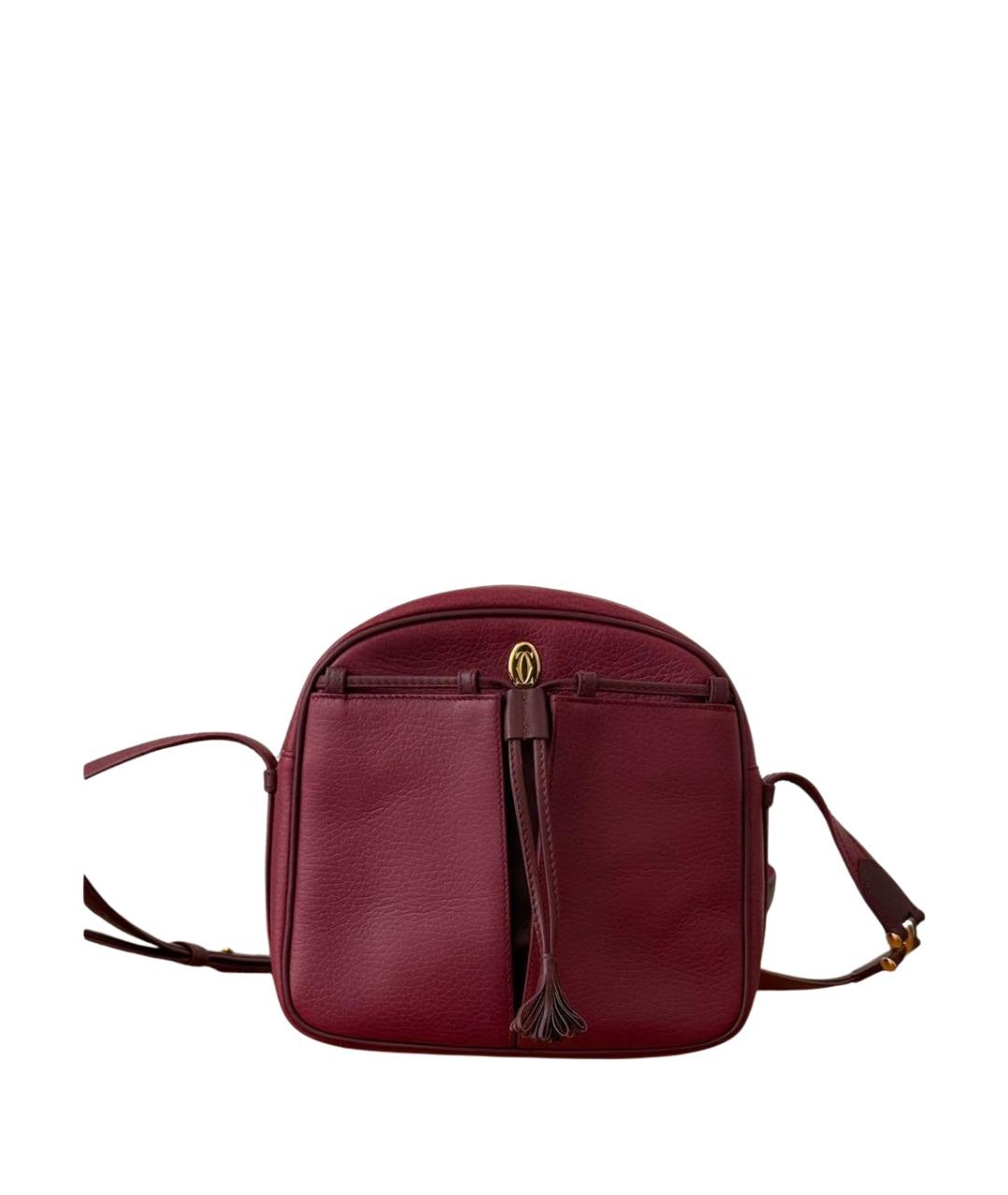 CARTIER Бордовая кожаная сумка через плечо, фото 1