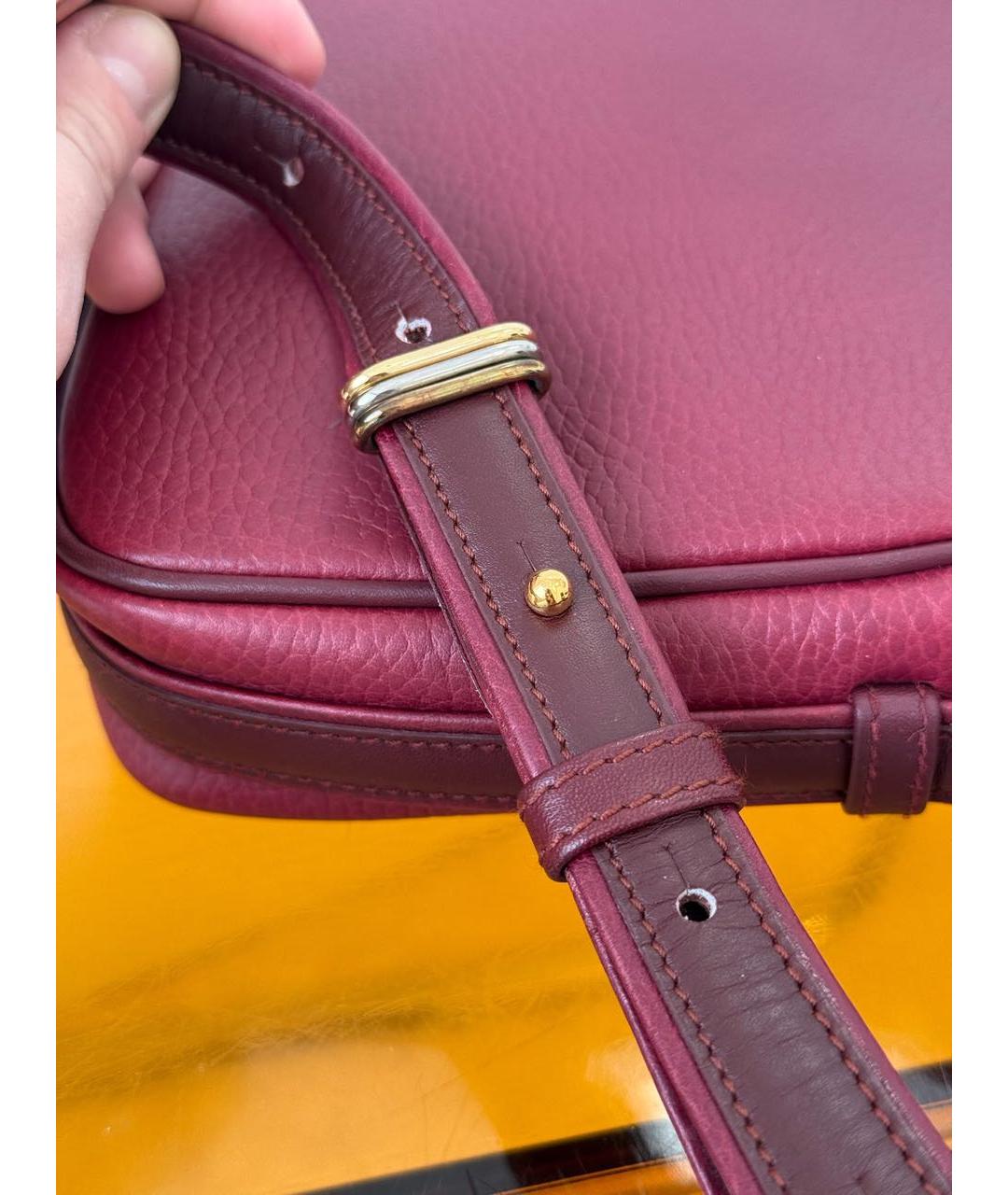 CARTIER Бордовая кожаная сумка через плечо, фото 7