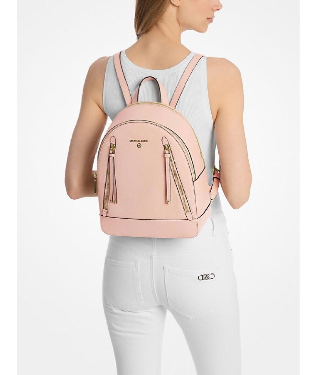 MICHAEL KORS Розовый кожаный рюкзак, фото 4