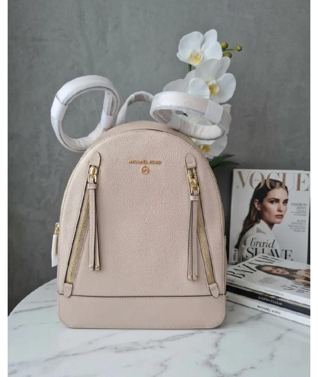 MICHAEL KORS Розовый кожаный рюкзак, фото 5