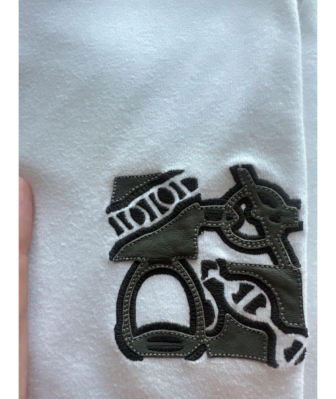 HERMES Белая хлопковая футболка, фото 4