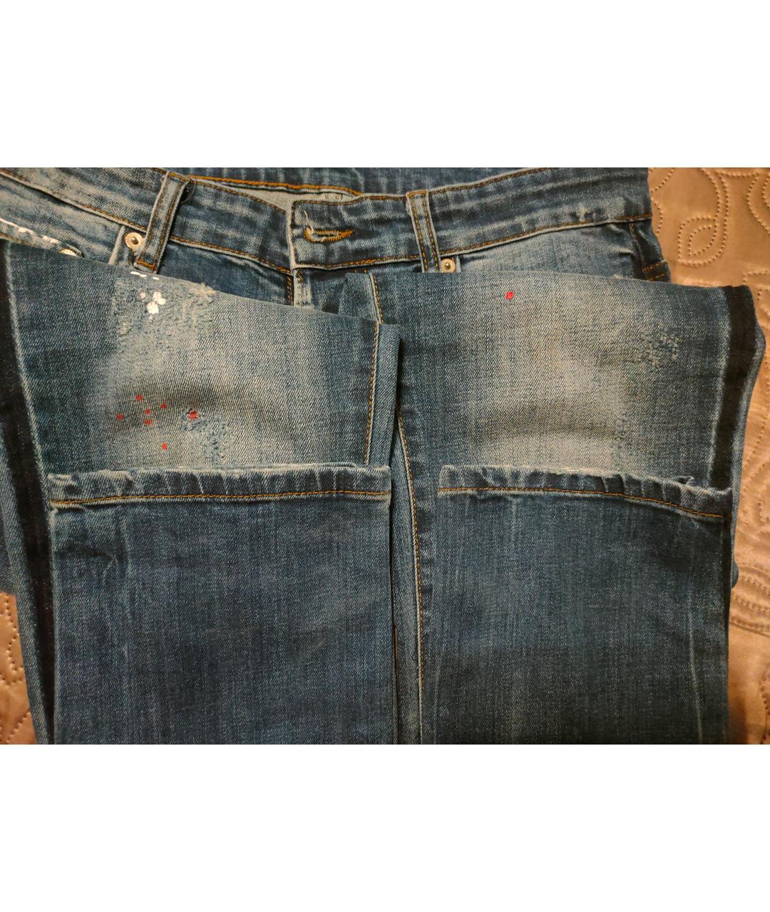 DSQUARED2 Синие хлопковые прямые джинсы, фото 5