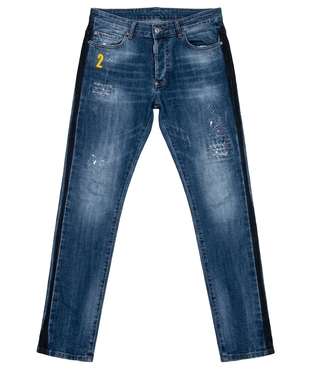 DSQUARED2 Синие хлопковые прямые джинсы, фото 1