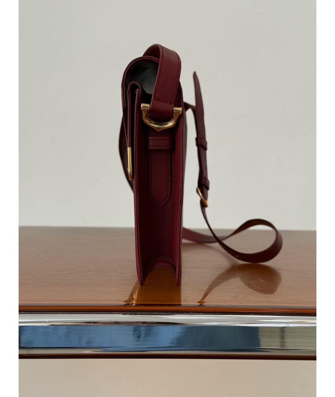 CARTIER Бордовая кожаная сумка через плечо, фото 3