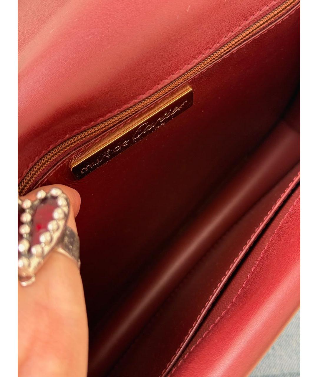CARTIER Бордовая кожаная сумка через плечо, фото 6