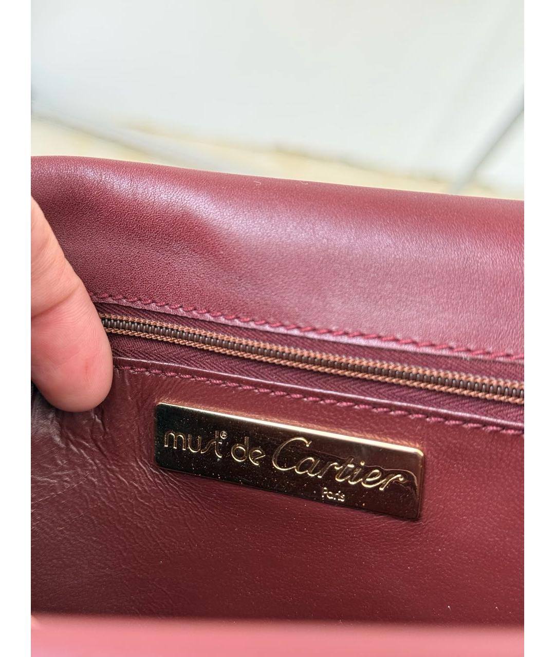 CARTIER Бордовая кожаная сумка через плечо, фото 8