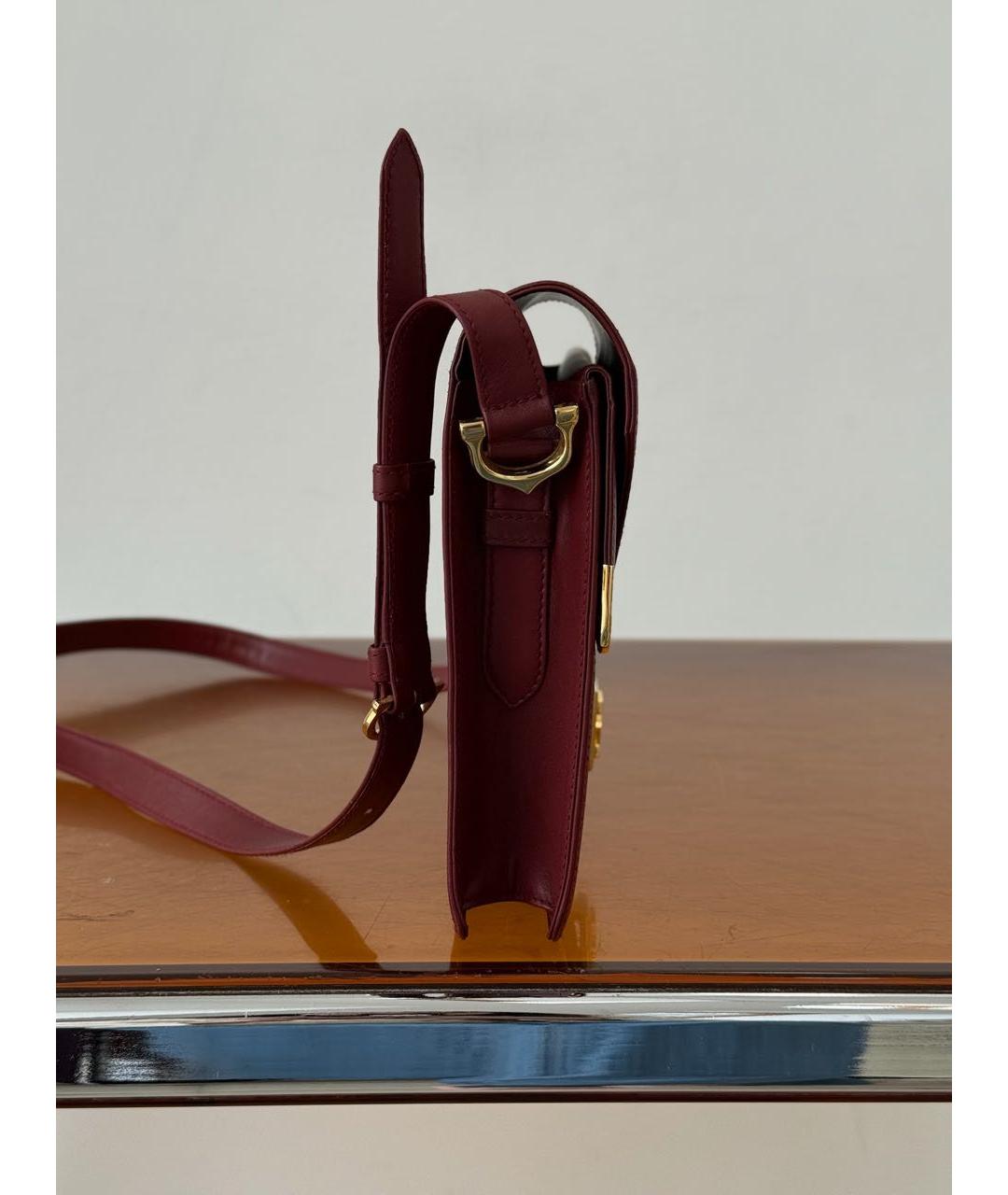 CARTIER Бордовая кожаная сумка через плечо, фото 4