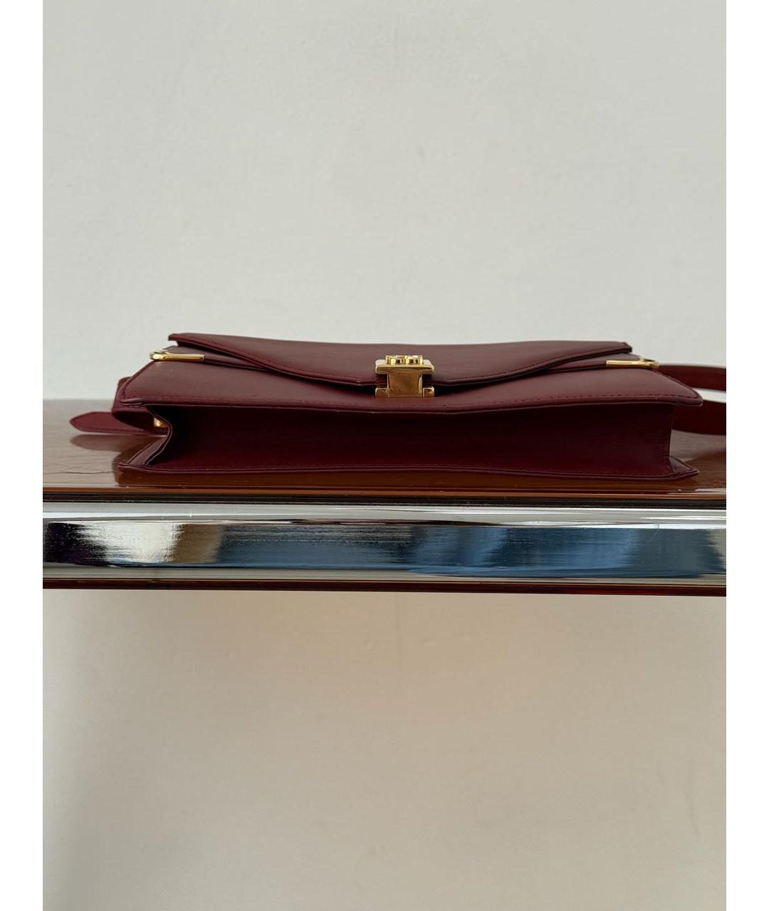 CARTIER Бордовая кожаная сумка через плечо, фото 5