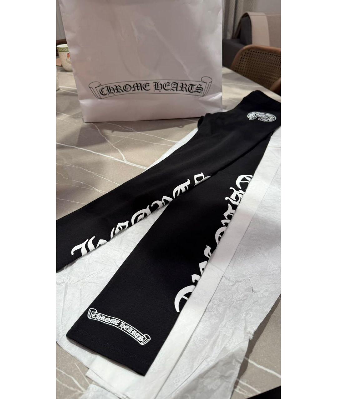CHROME HEARTS Черные хлопковые леггинсы и велосипедки, фото 2