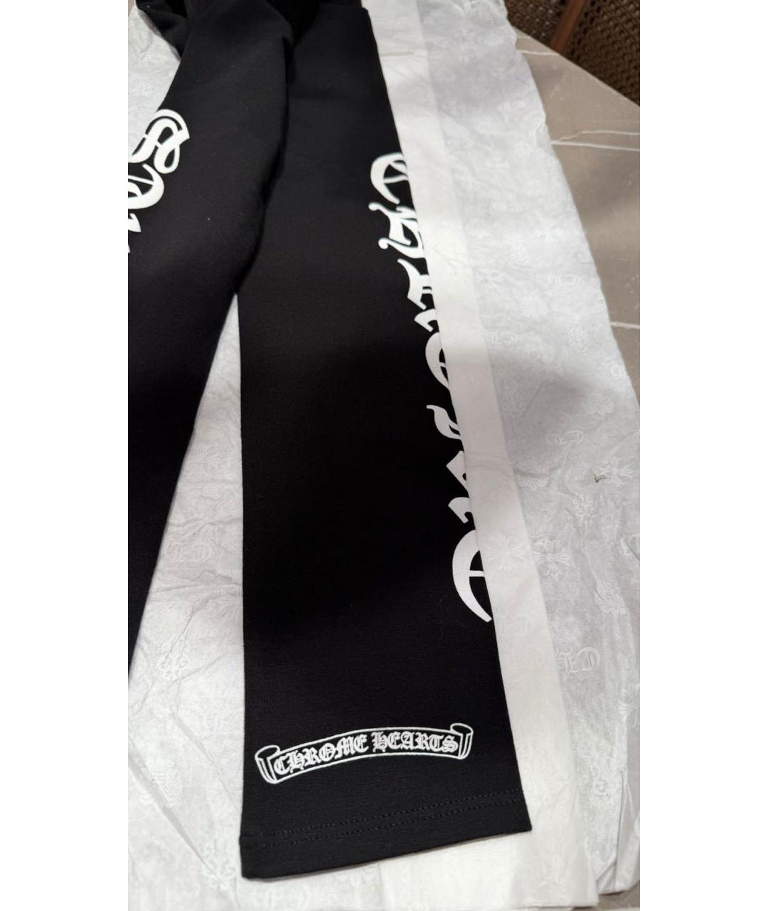 CHROME HEARTS Черные хлопковые леггинсы и велосипедки, фото 5