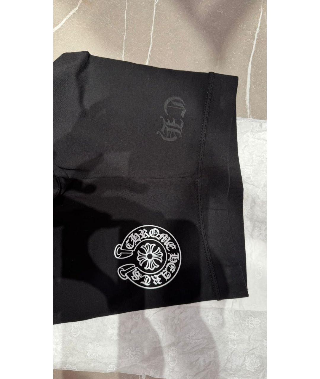 CHROME HEARTS Черные хлопковые леггинсы и велосипедки, фото 4