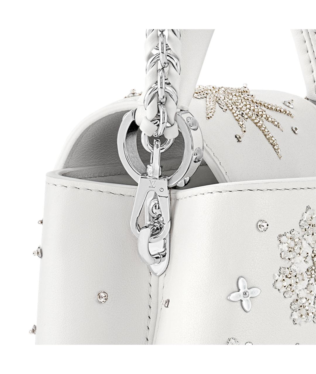 LOUIS VUITTON Белая кожаная сумка через плечо, фото 4