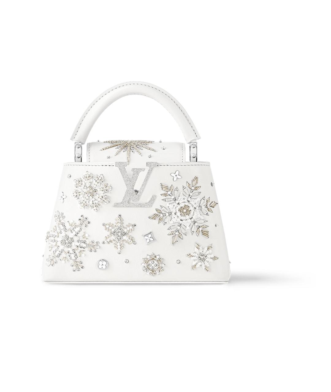 LOUIS VUITTON Белая кожаная сумка через плечо, фото 5