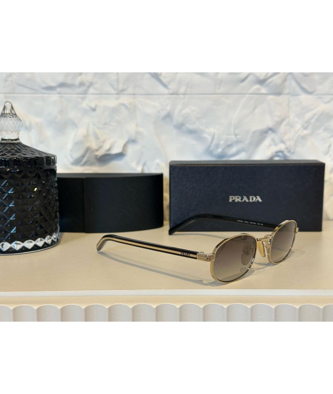 PRADA Антрацитовые металлические солнцезащитные очки, фото 5