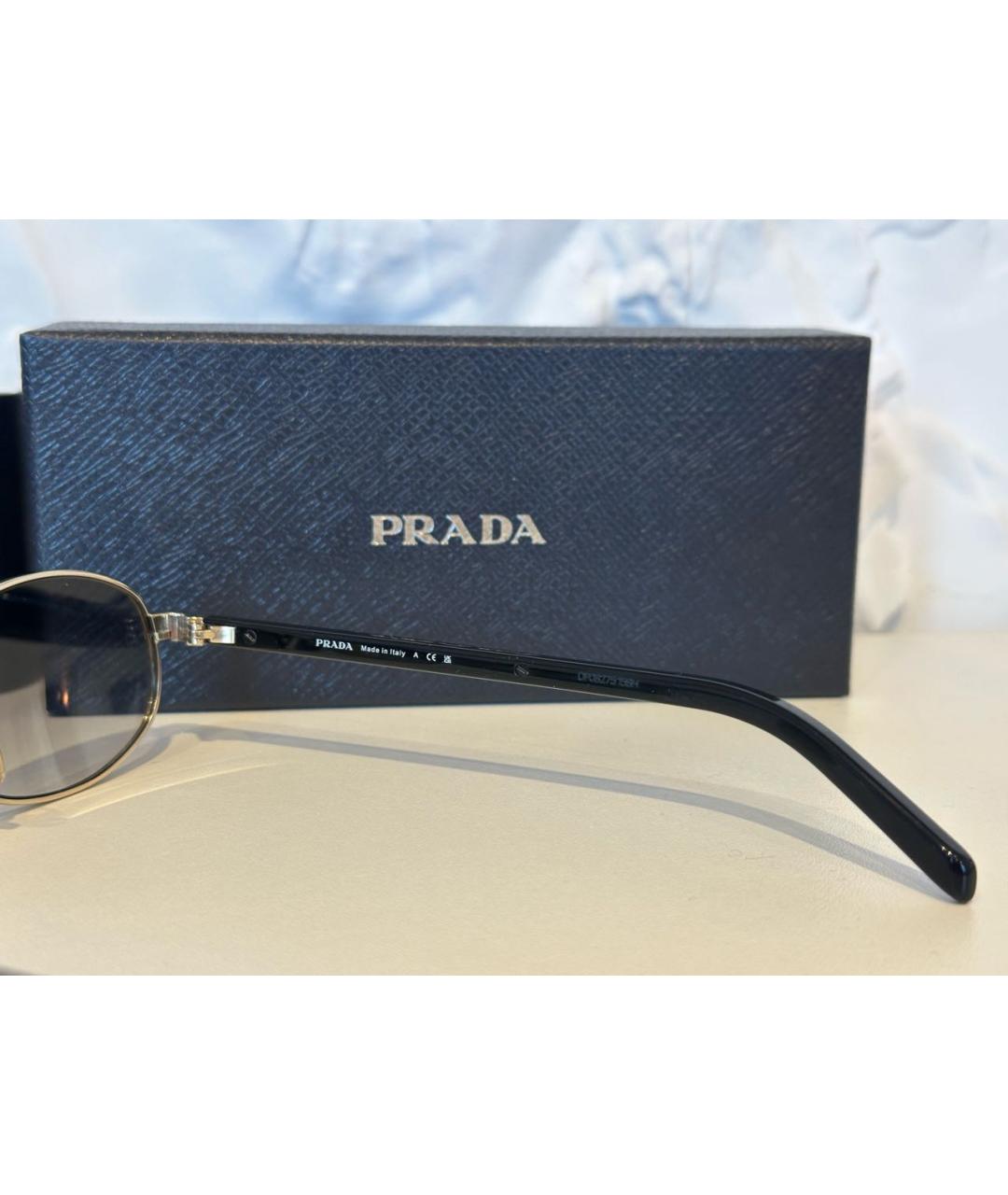 PRADA Антрацитовые металлические солнцезащитные очки, фото 3